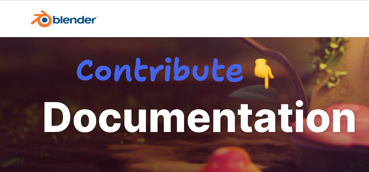 How to contribute to the Blender docs preview image