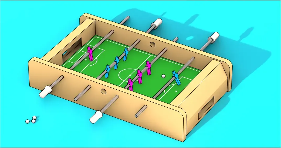 Line art foosball table preview